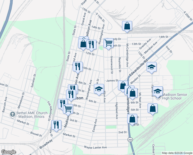 map of restaurants, bars, coffee shops, grocery stores, and more near 824 Lee Street in Madison