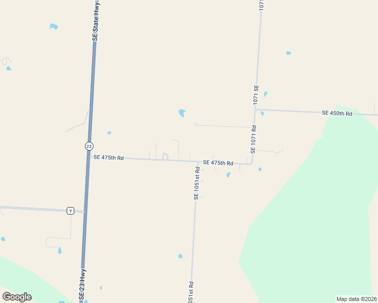 map of restaurants, bars, coffee shops, grocery stores, and more near 477 Southeast 1051 in Knob Noster