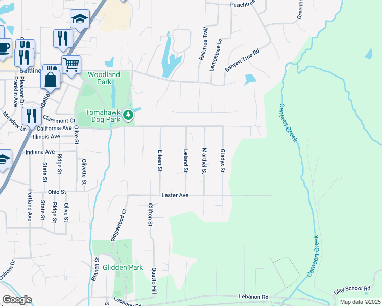map of restaurants, bars, coffee shops, grocery stores, and more near 1318 Leland Street in Collinsville