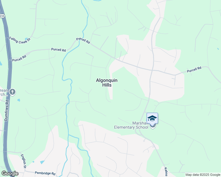 map of restaurants, bars, coffee shops, grocery stores, and more near 12315 Running Deer Road in Manassas