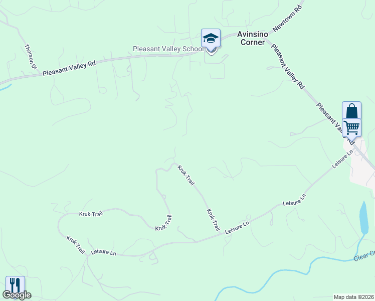 map of restaurants, bars, coffee shops, grocery stores, and more near 4521 Kruk Trail in Placerville