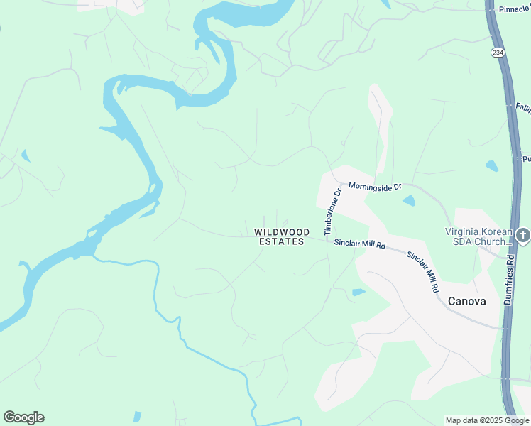 map of restaurants, bars, coffee shops, grocery stores, and more near 8308 Sinclair Mill Road in Manassas