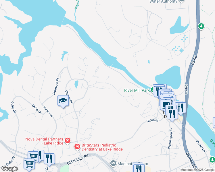 map of restaurants, bars, coffee shops, grocery stores, and more near 12341 Macrina Court in Woodbridge