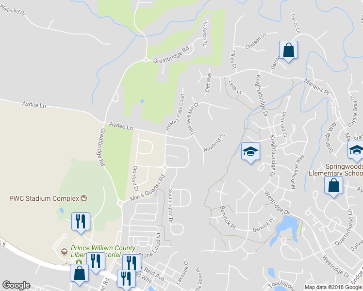 map of restaurants, bars, coffee shops, grocery stores, and more near 4404 Weejun Loop in Lake Ridge