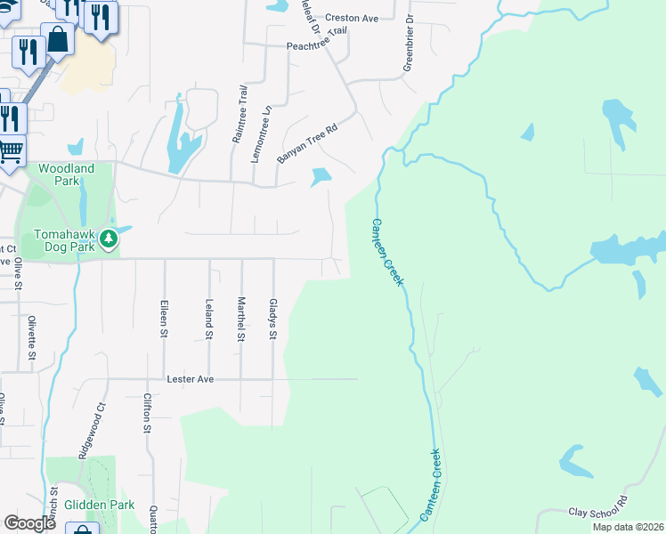 map of restaurants, bars, coffee shops, grocery stores, and more near 1612 California Avenue in Collinsville