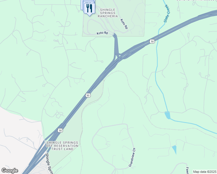 map of restaurants, bars, coffee shops, grocery stores, and more near 5001 Grandview Court in Shingle Springs