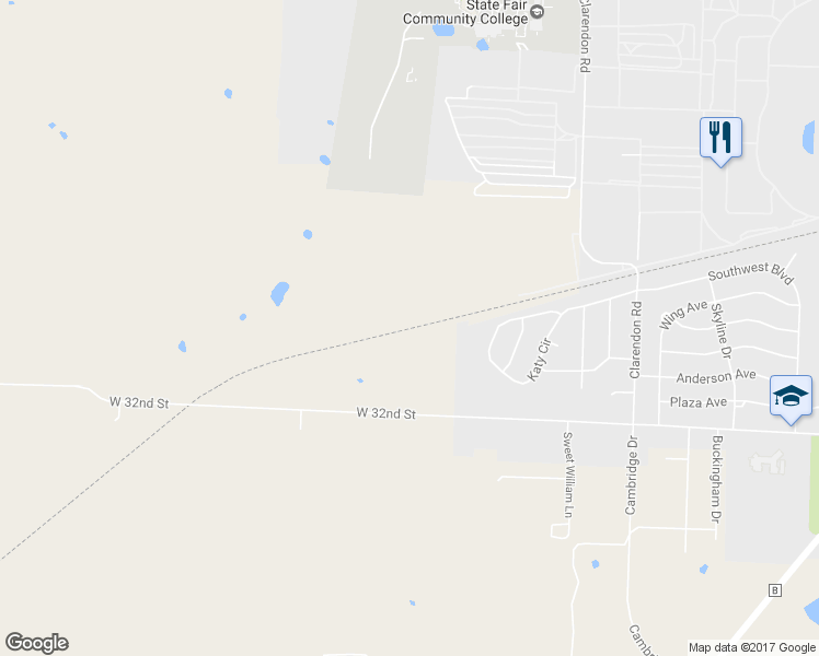 map of restaurants, bars, coffee shops, grocery stores, and more near Katy Trail in Sedalia