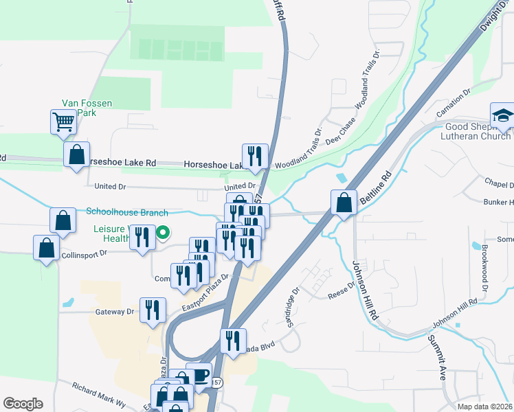 map of restaurants, bars, coffee shops, grocery stores, and more near 807 State 157 in Collinsville