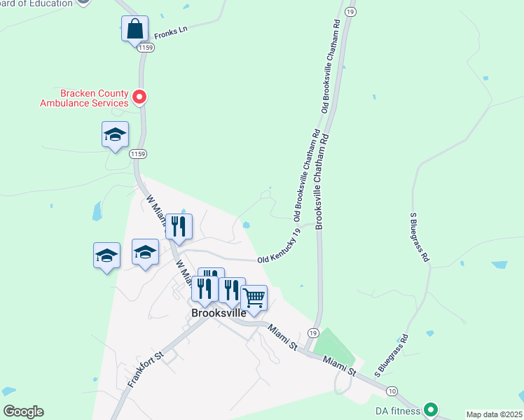map of restaurants, bars, coffee shops, grocery stores, and more near Brooksville Chatham Road in Brooksville