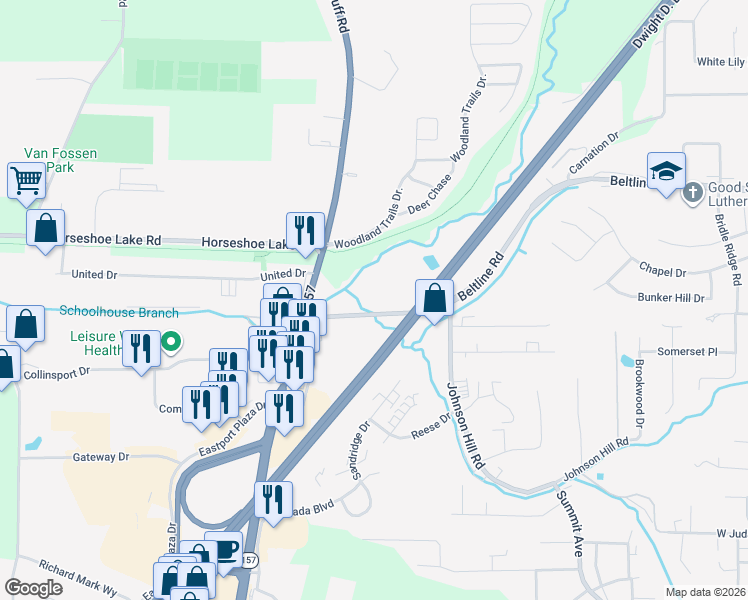 map of restaurants, bars, coffee shops, grocery stores, and more near 2007 Beltline Road in Collinsville