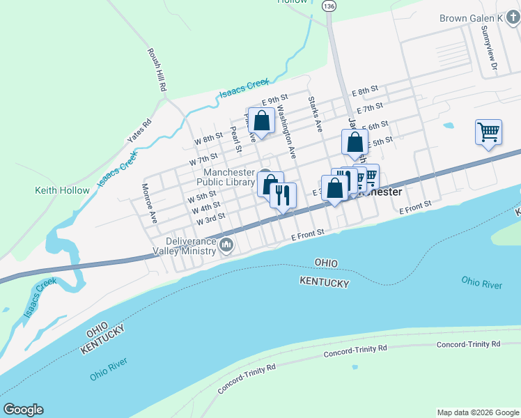 map of restaurants, bars, coffee shops, grocery stores, and more near in Manchester