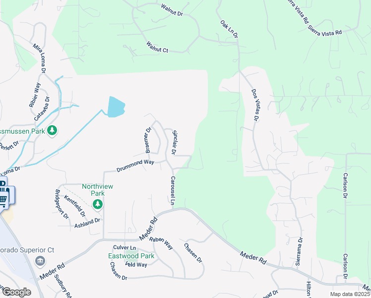 map of restaurants, bars, coffee shops, grocery stores, and more near 7105 Sinclair Drive in Shingle Springs