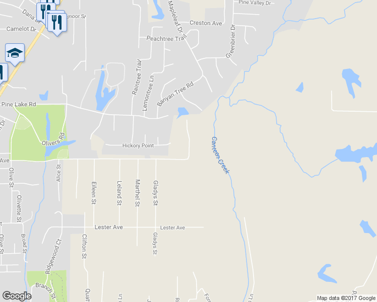 map of restaurants, bars, coffee shops, grocery stores, and more near 1705 California Avenue in Collinsville