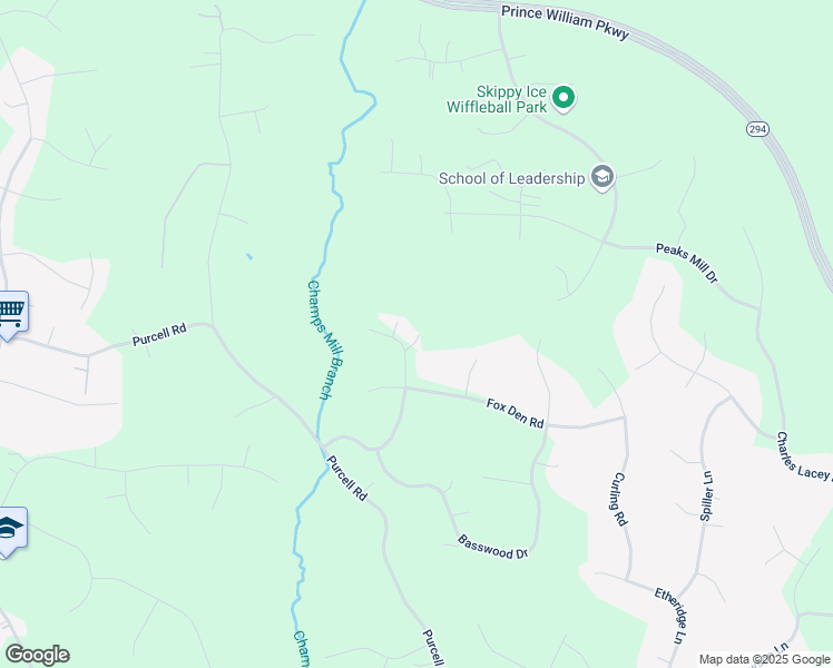 map of restaurants, bars, coffee shops, grocery stores, and more near 12363 Hunters Grove Road in Manassas