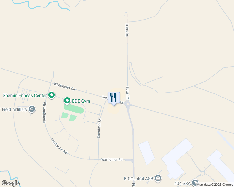 map of restaurants, bars, coffee shops, grocery stores, and more near 2751 Wilderness Road in Fort Carson