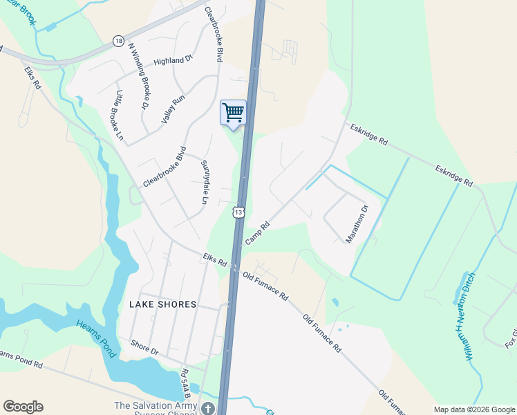map of restaurants, bars, coffee shops, grocery stores, and more near 20961 Sussex Highway in Seaford