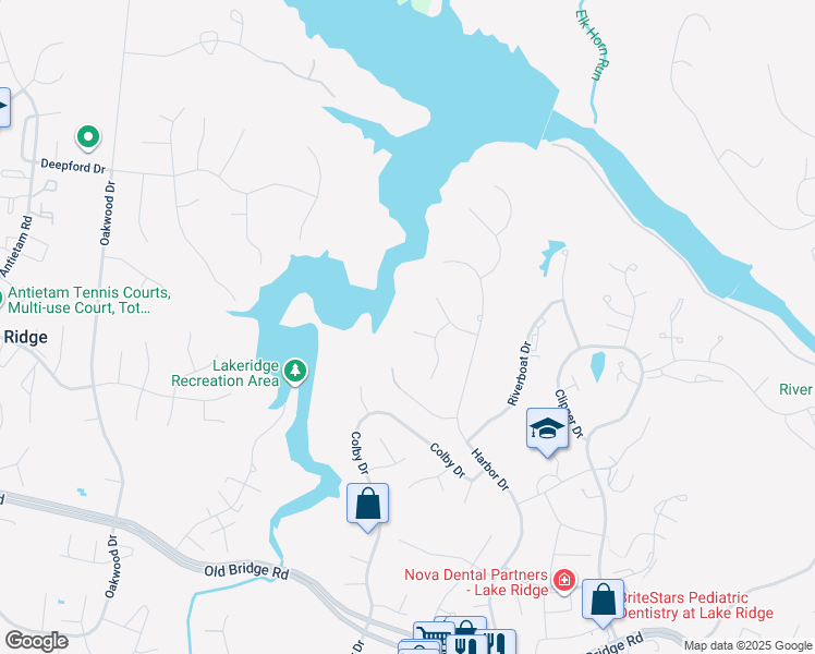 map of restaurants, bars, coffee shops, grocery stores, and more near 2300 Ensign Court in Woodbridge
