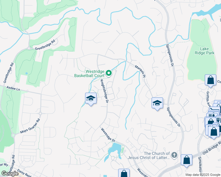 map of restaurants, bars, coffee shops, grocery stores, and more near 12164 Derriford Court in Woodbridge