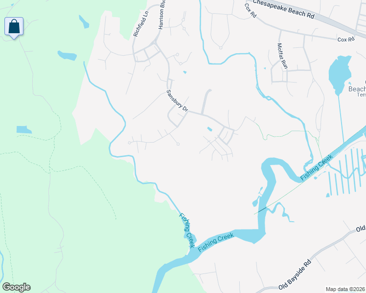 map of restaurants, bars, coffee shops, grocery stores, and more near 2201 Eagle View Court in Chesapeake Beach