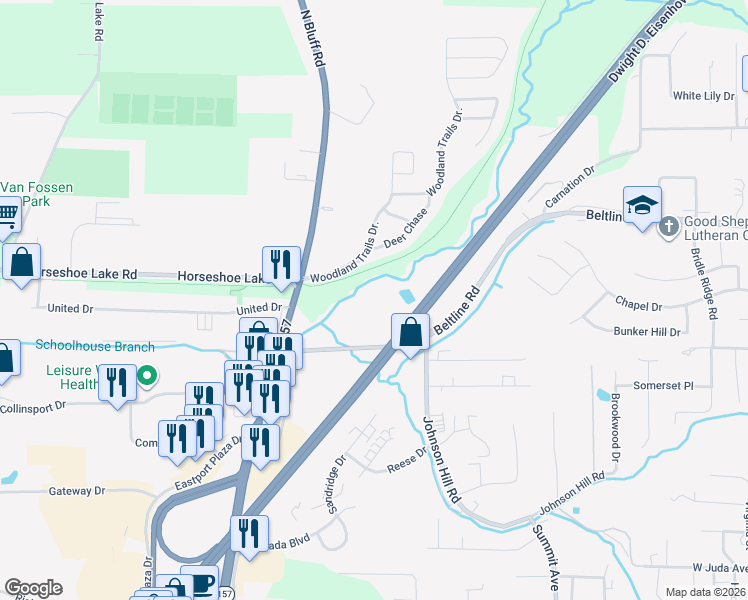 map of restaurants, bars, coffee shops, grocery stores, and more near 2007 Beltline Road in Collinsville