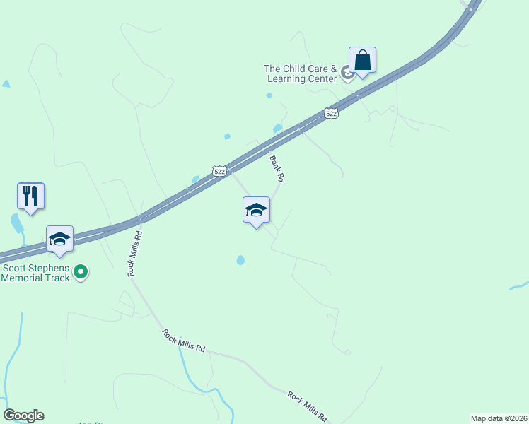 map of restaurants, bars, coffee shops, grocery stores, and more near 34 School House Road in Washington