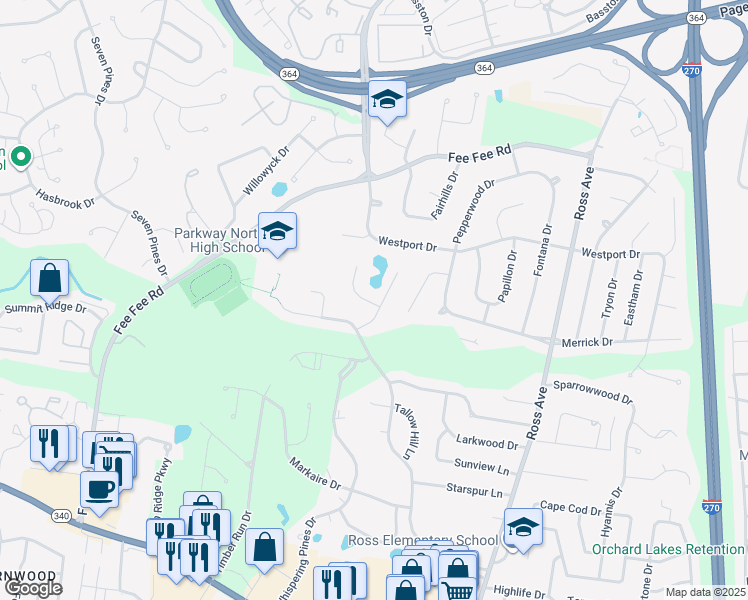 map of restaurants, bars, coffee shops, grocery stores, and more near in St. Louis