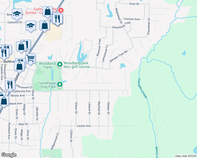 map of restaurants, bars, coffee shops, grocery stores, and more near 7 Driftwood Lane in Collinsville