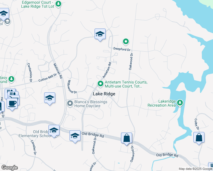 map of restaurants, bars, coffee shops, grocery stores, and more near 2857 Burgundy Place in Woodbridge