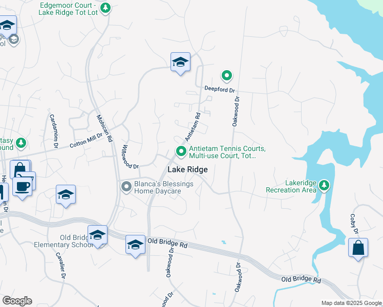 map of restaurants, bars, coffee shops, grocery stores, and more near 2855 Burgundy Place in Woodbridge