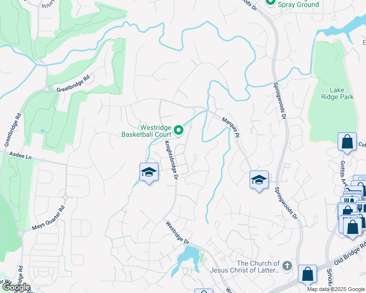 map of restaurants, bars, coffee shops, grocery stores, and more near 12148 Derriford Court in Woodbridge