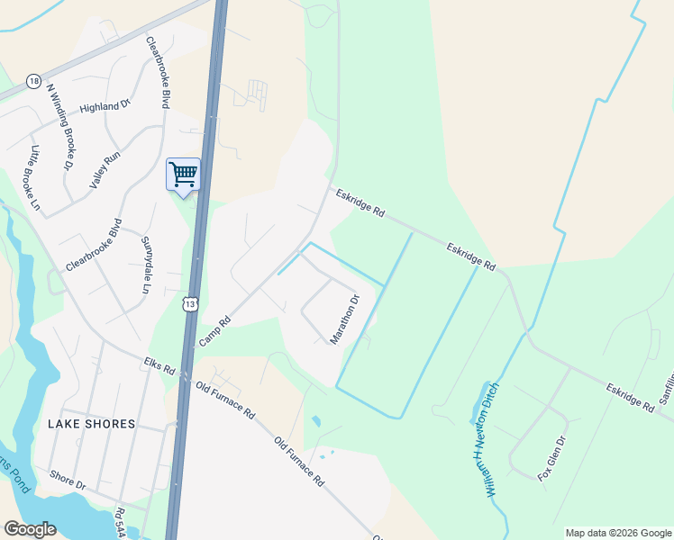 map of restaurants, bars, coffee shops, grocery stores, and more near 3 Marathon Drive in Seaford