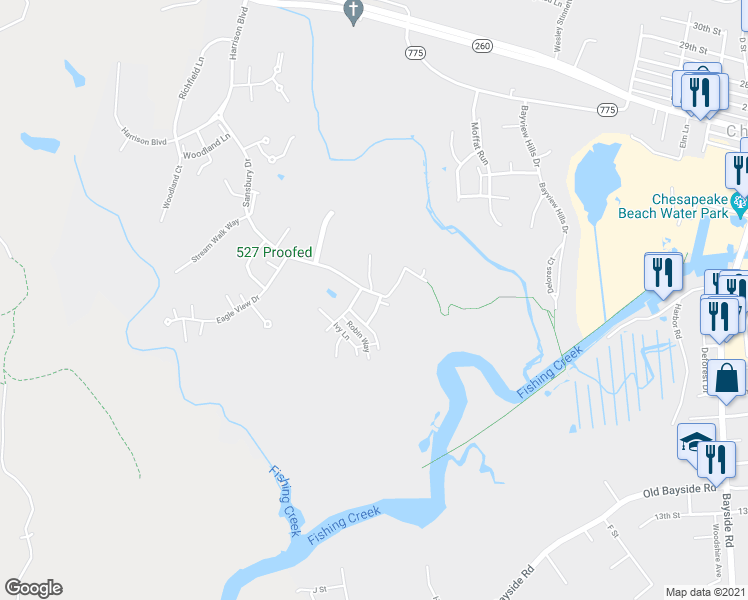 map of restaurants, bars, coffee shops, grocery stores, and more near 8049 Forest Ridge Drive in Chesapeake Beach