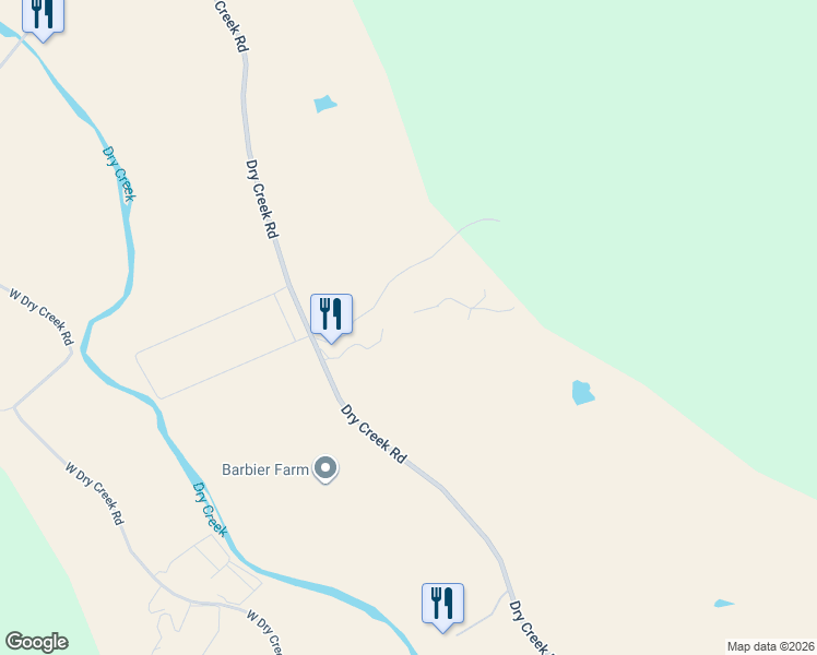 map of restaurants, bars, coffee shops, grocery stores, and more near 6161 Dry Creek Road in Healdsburg