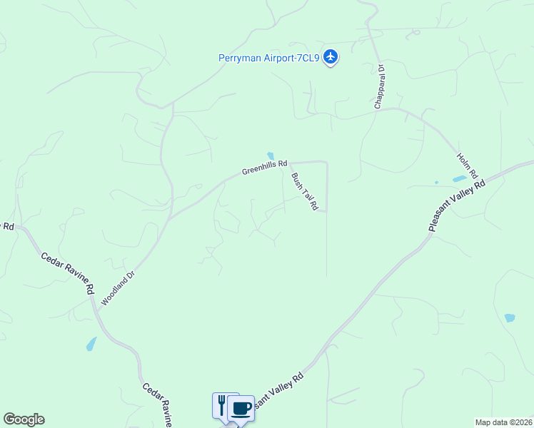map of restaurants, bars, coffee shops, grocery stores, and more near 4771 Greenhills Rd in Placerville