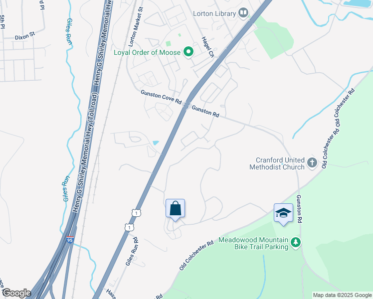 map of restaurants, bars, coffee shops, grocery stores, and more near 9923 East Hill Drive in Lorton