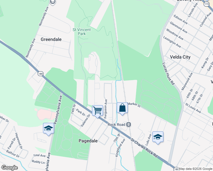 map of restaurants, bars, coffee shops, grocery stores, and more near 1847 Engelholm Avenue in St. Louis
