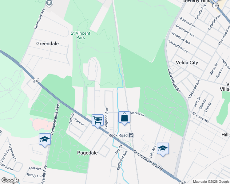 map of restaurants, bars, coffee shops, grocery stores, and more near 1847 Engelholm Avenue in St. Louis