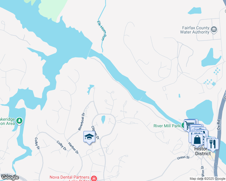 map of restaurants, bars, coffee shops, grocery stores, and more near 1911 Faversham Way in Woodbridge