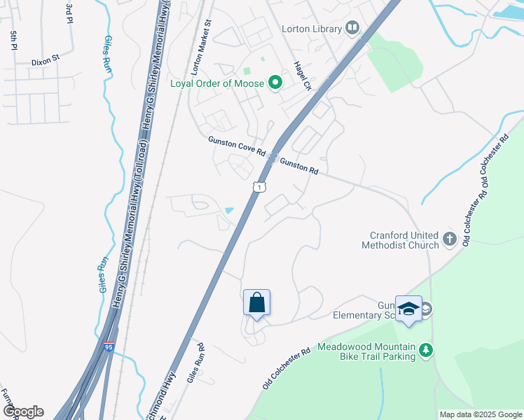 map of restaurants, bars, coffee shops, grocery stores, and more near 9937 East Hill Drive in Lorton