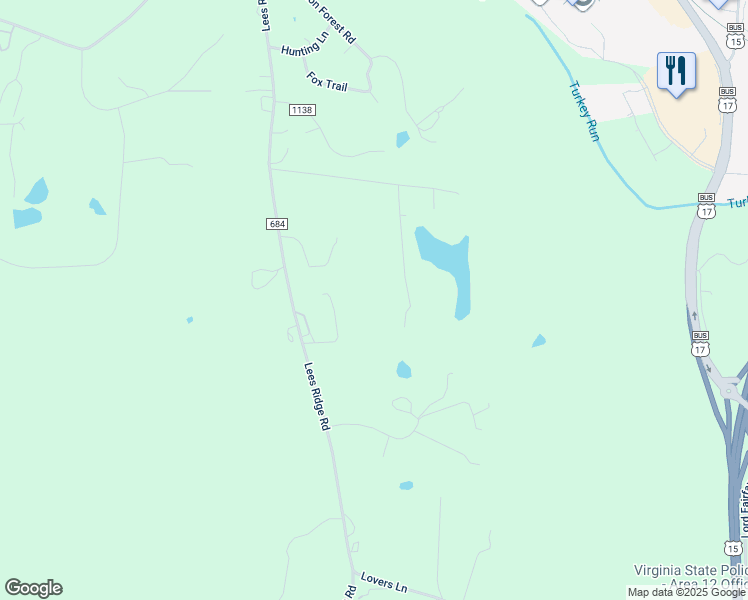 map of restaurants, bars, coffee shops, grocery stores, and more near 8366 Leeton Lake Drive in Warrenton