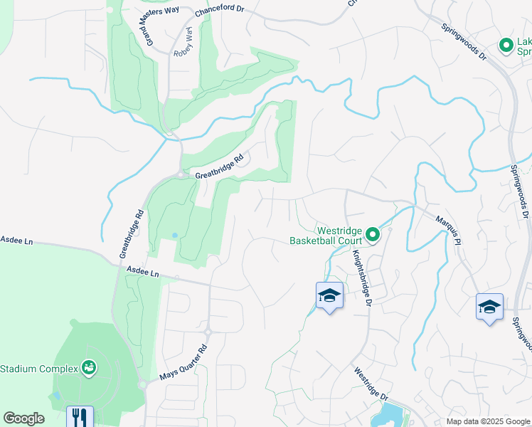 map of restaurants, bars, coffee shops, grocery stores, and more near 12306 Eliff Way in Woodbridge
