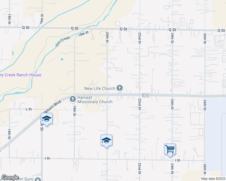 map of restaurants, bars, coffee shops, grocery stores, and more near 2011 Elkhorn Boulevard in Rio Linda