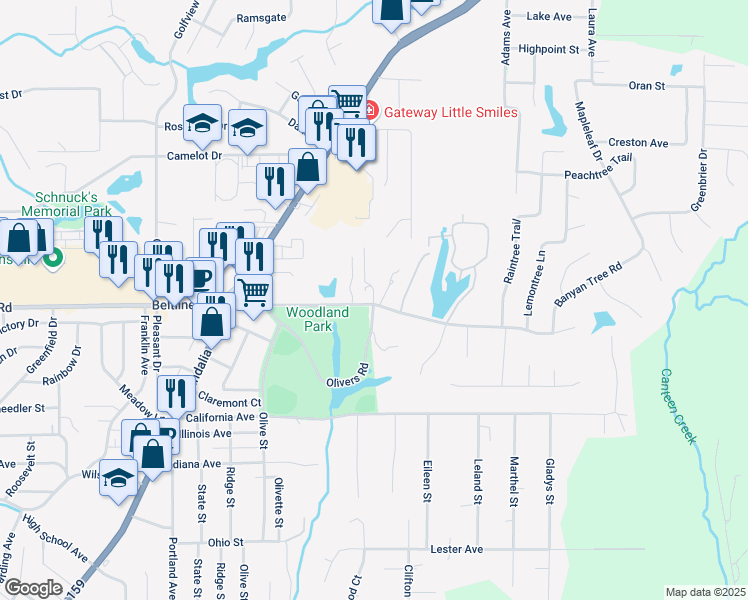 map of restaurants, bars, coffee shops, grocery stores, and more near 7 Manor Dr in Collinsville