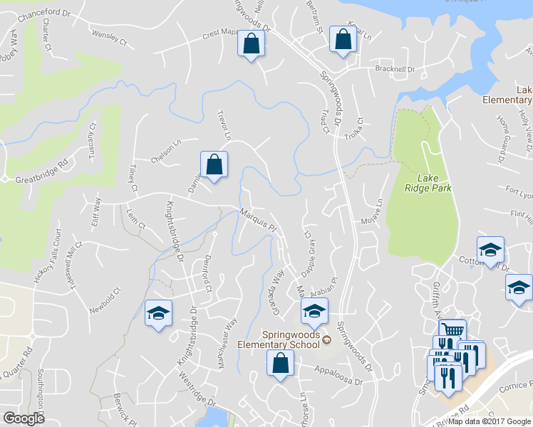 map of restaurants, bars, coffee shops, grocery stores, and more near 3931 Pepperidge Court in Woodbridge