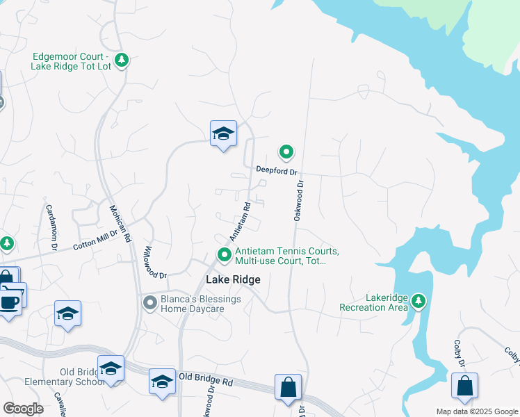 map of restaurants, bars, coffee shops, grocery stores, and more near 2778 Marsala Court in Woodbridge
