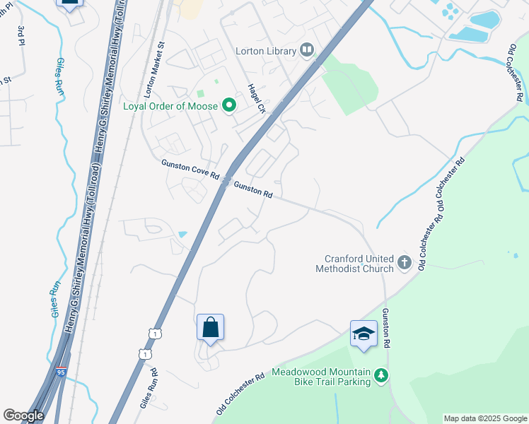 map of restaurants, bars, coffee shops, grocery stores, and more near 9887 East Hill Drive in Lorton