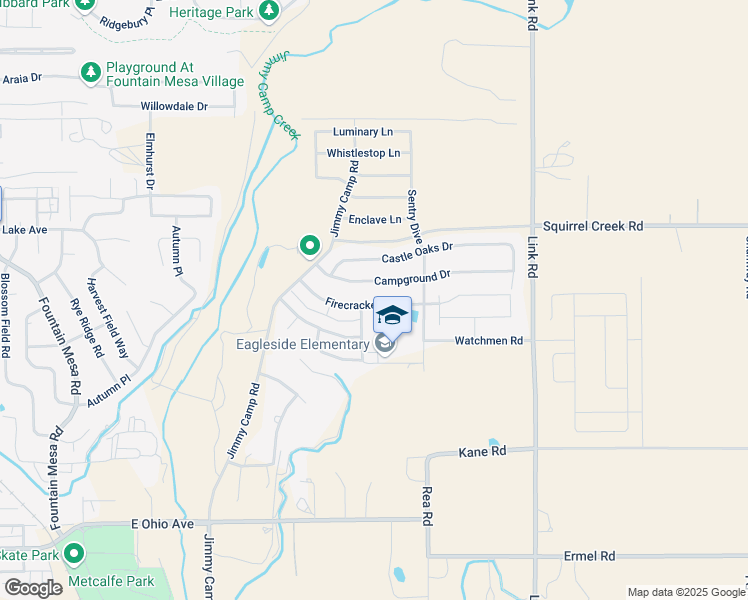 map of restaurants, bars, coffee shops, grocery stores, and more near 7924 Firecracker Trail in Fountain