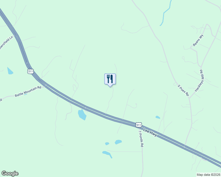 map of restaurants, bars, coffee shops, grocery stores, and more near 39 Narmada Lane in Amissville