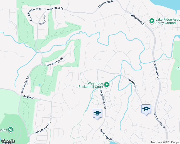 map of restaurants, bars, coffee shops, grocery stores, and more near 4307 Marquis Place in Woodbridge