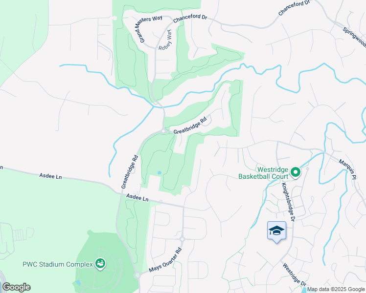 map of restaurants, bars, coffee shops, grocery stores, and more near 4517 Mosser Mill Court in Woodbridge